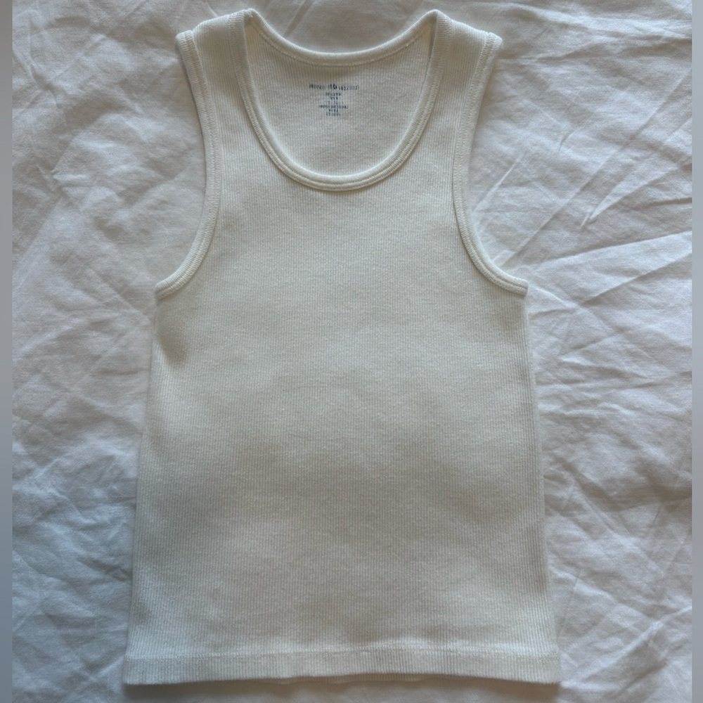 Brandy Melville White Ribbed Tank Top
